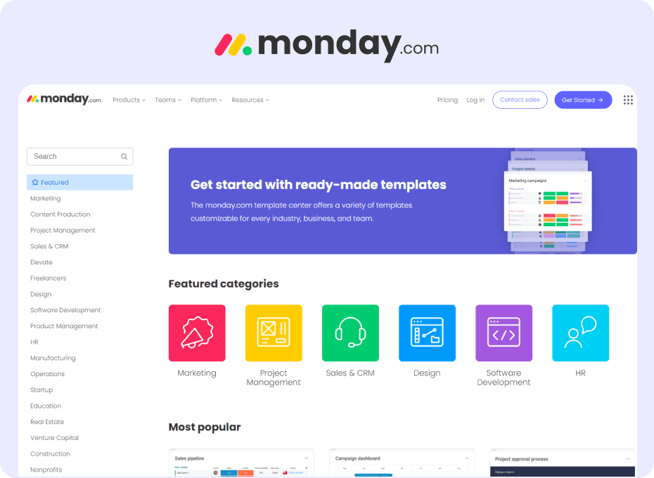 monday.com - Templates