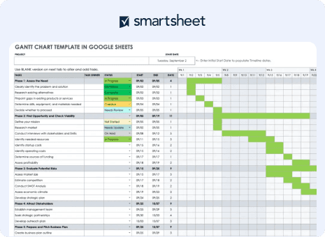 Smartsheet - Gantt Chart