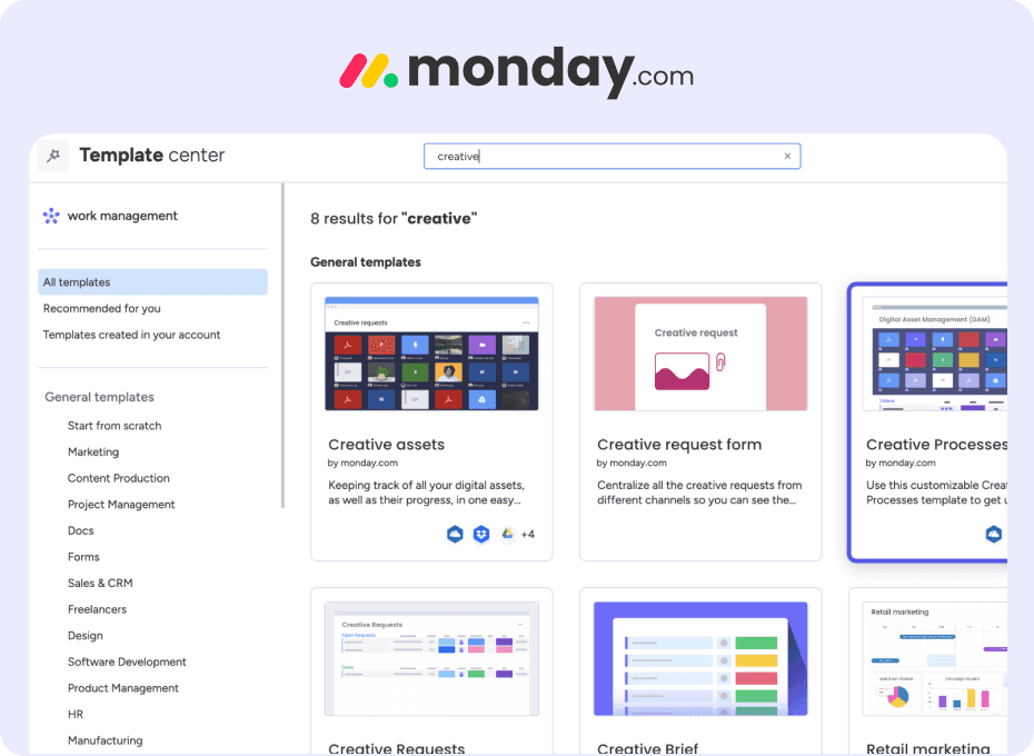 monday.com - Creative tool