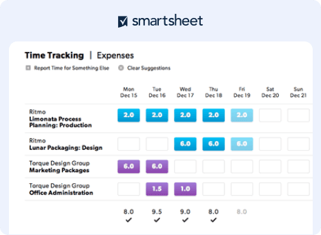 Smartsheet - Time Tracking