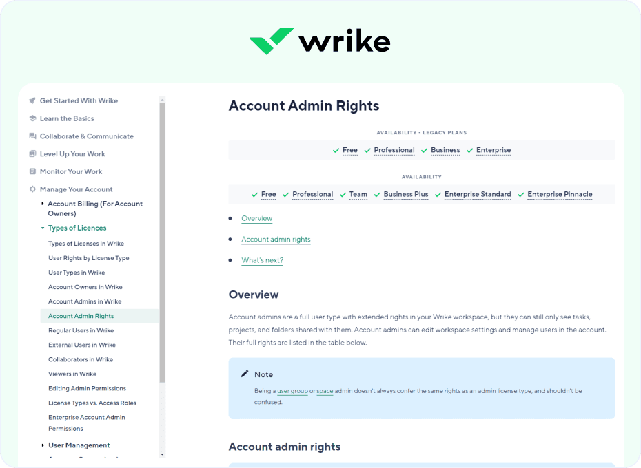 Wrike - administration