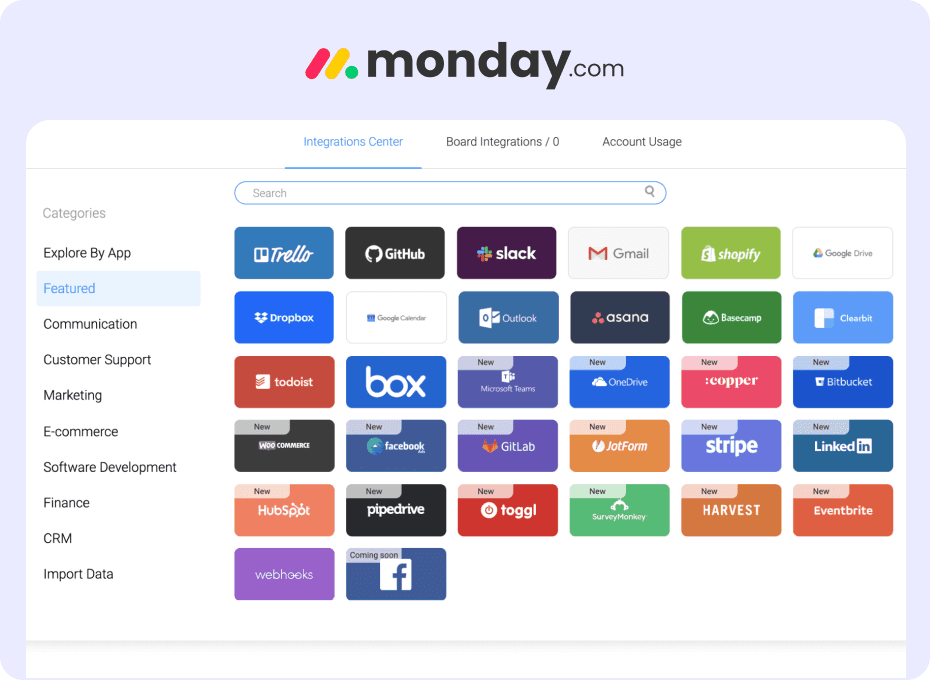 monday.com - Integration Capabilities