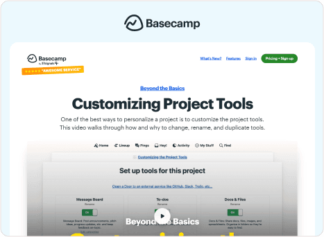 Basecamp - Workspace Customization