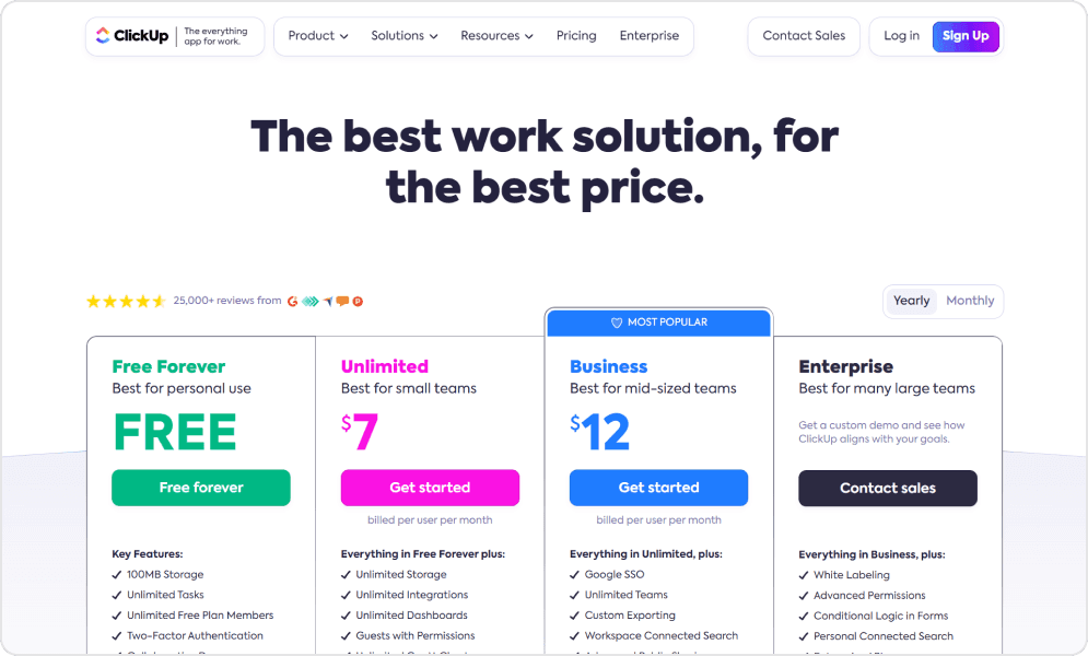 ClickUp Pricing