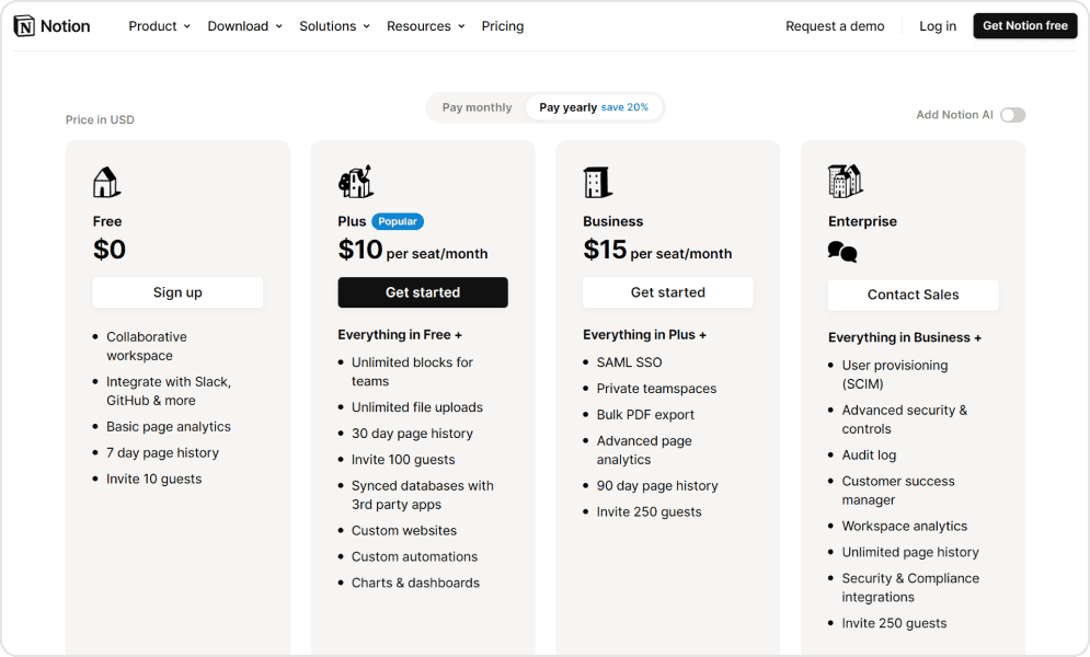 Notion Pricing