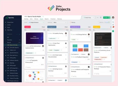 zoho projects - Scrum Management