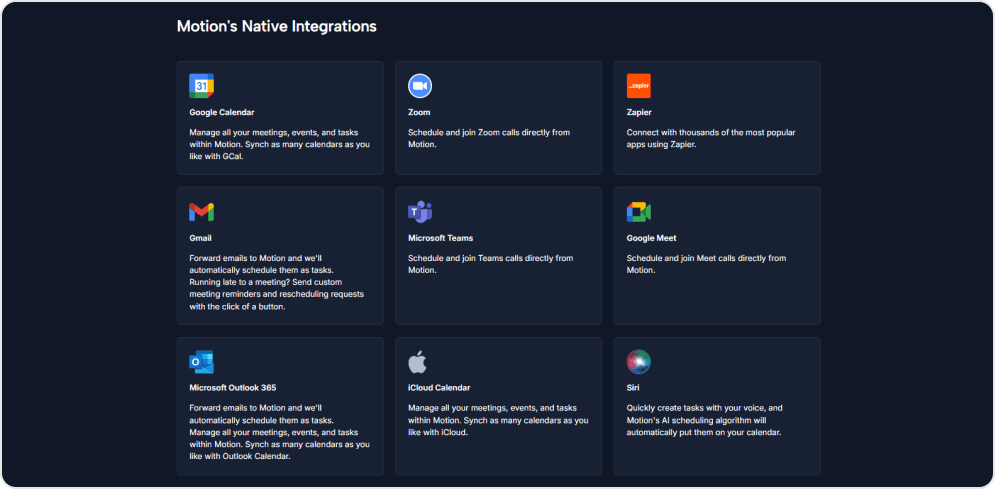 Integrations Motion