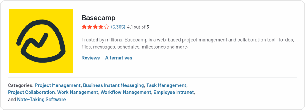 Basecamp ratings