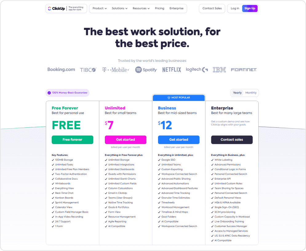 clickup pricing