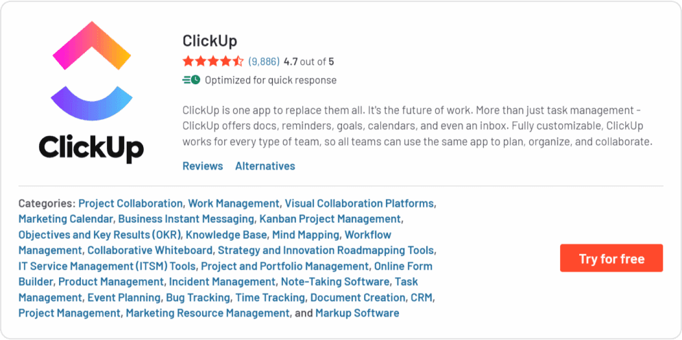 Clickup ratings