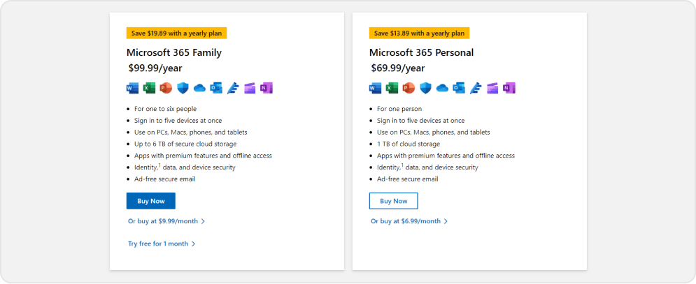 Microsoft OneNote pricing