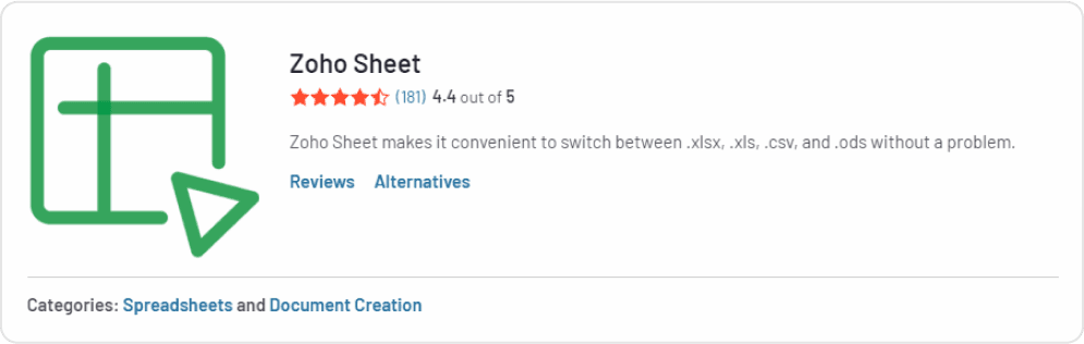 Zoho sheet pricing