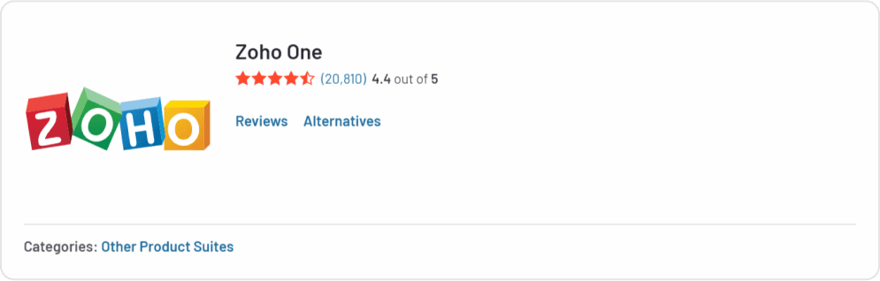 zoho one ratings