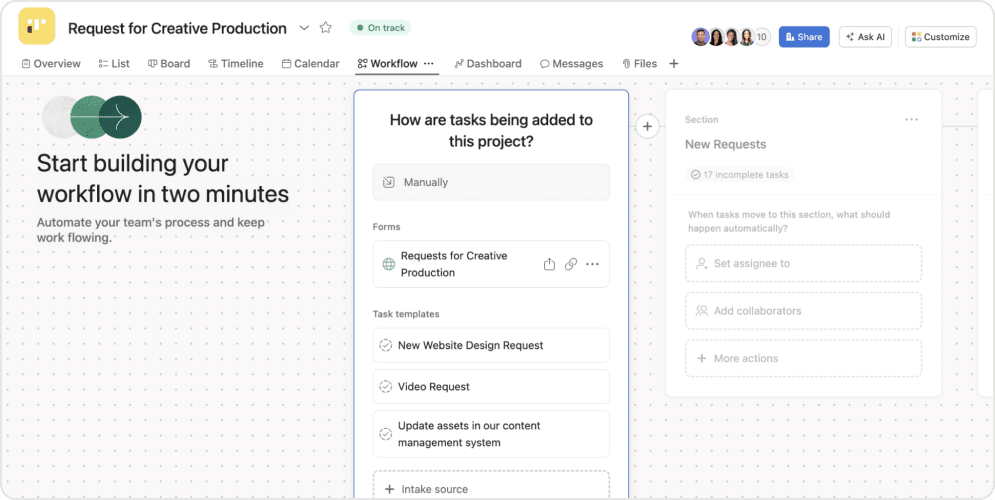 Workflow builder - asana review