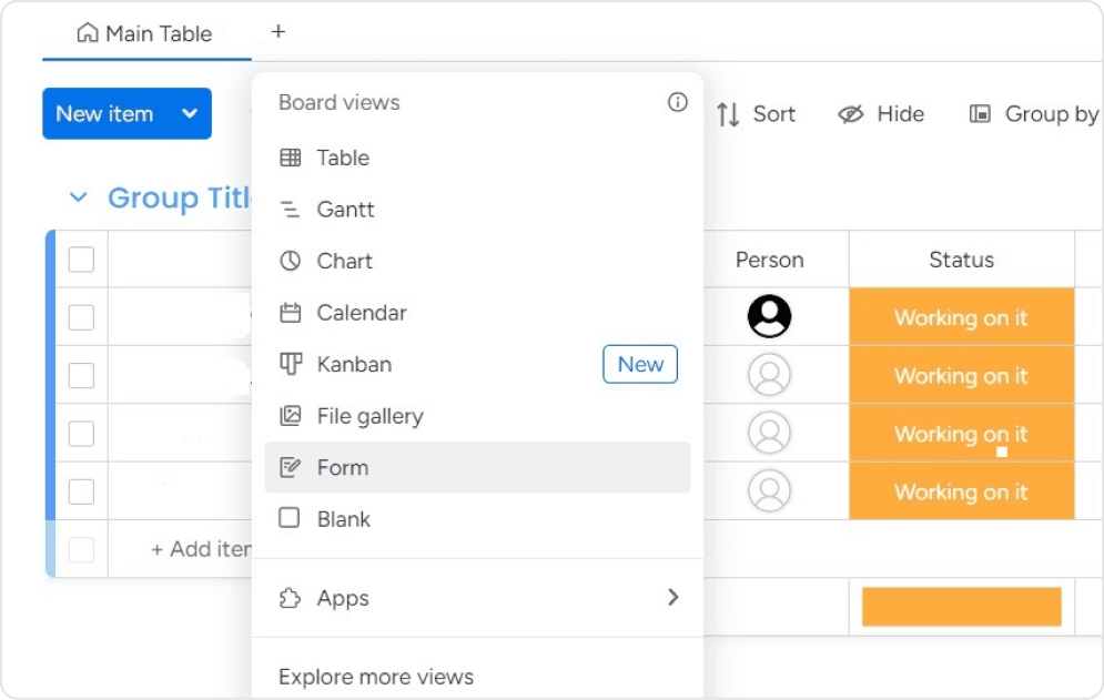 Access the WorkForms Feature