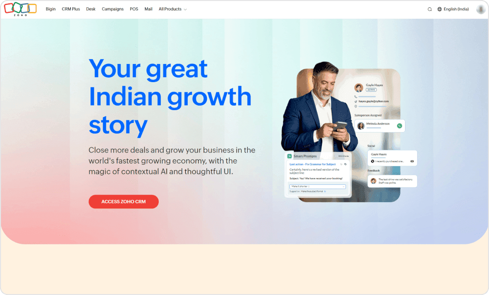 Zoho CRM Dashboard
